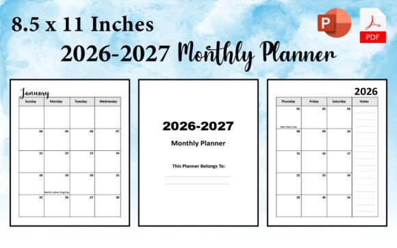 2026-2027 Monthly Planner Large Size: A Practical Tool for Organization and Productivity
