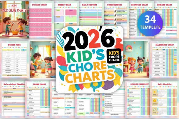 2026 Kids Chore Charts Canva KDP