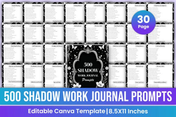 500 Shadow Work Journal Prompts Canva: A Powerful Tool for Self-Discovery and Healing