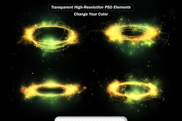 Enhancing Visuals with PSD Particles Glowing Yellow Bokeh
