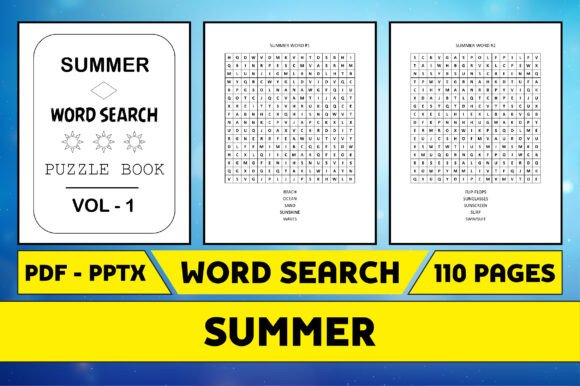 Summer Word Search Puzzle Book Interior